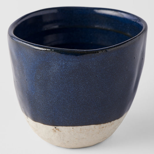 Lopsided Tea-mug 8.4 cm, 150 ml  / Aizome Navy Blue Glaze