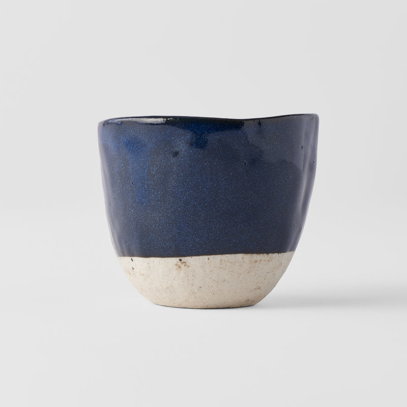 Lopsided Tea-mug 8.4 cm, 150 ml  / Aizome Navy Blue Glaze