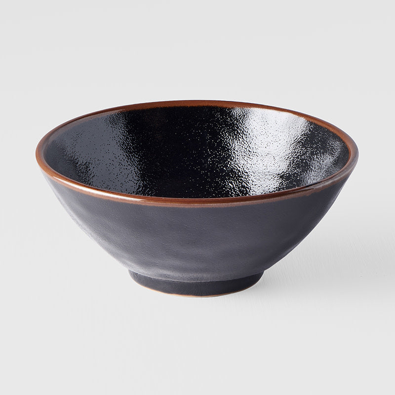 Udon Bowl 19.5cm Tenmokku Glaze - Made In Japan | Japanese Tableware