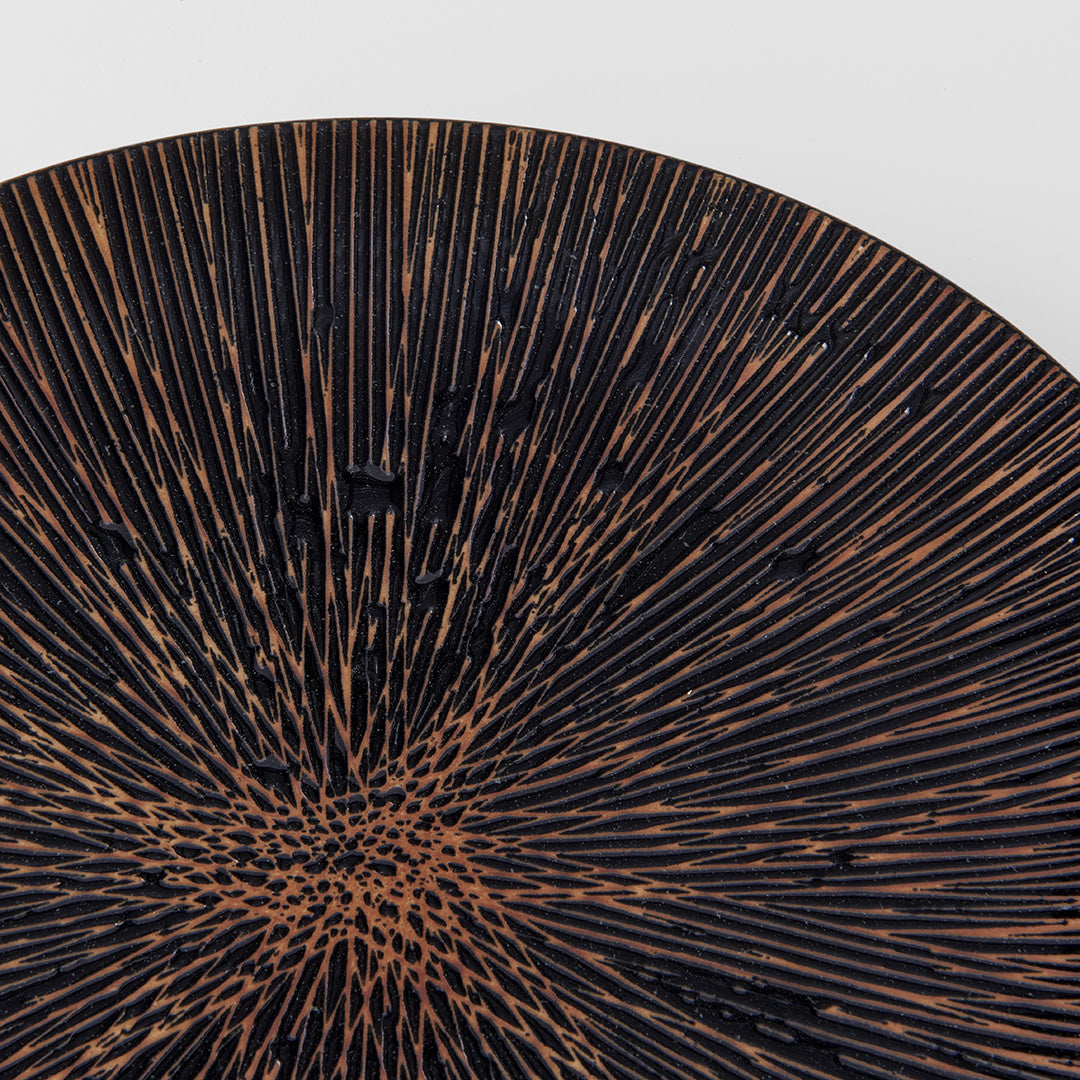 Dinner Plate 28.5cm Bronze Converging Line Glaze