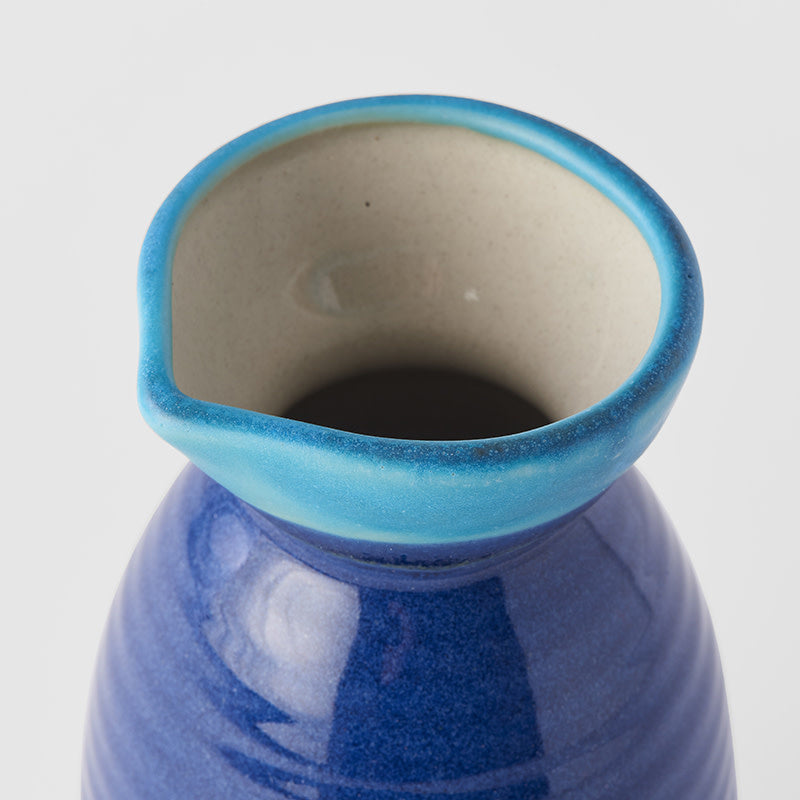 Large Sake Jug 275 ml / Dark Blue & Aqua Glaze