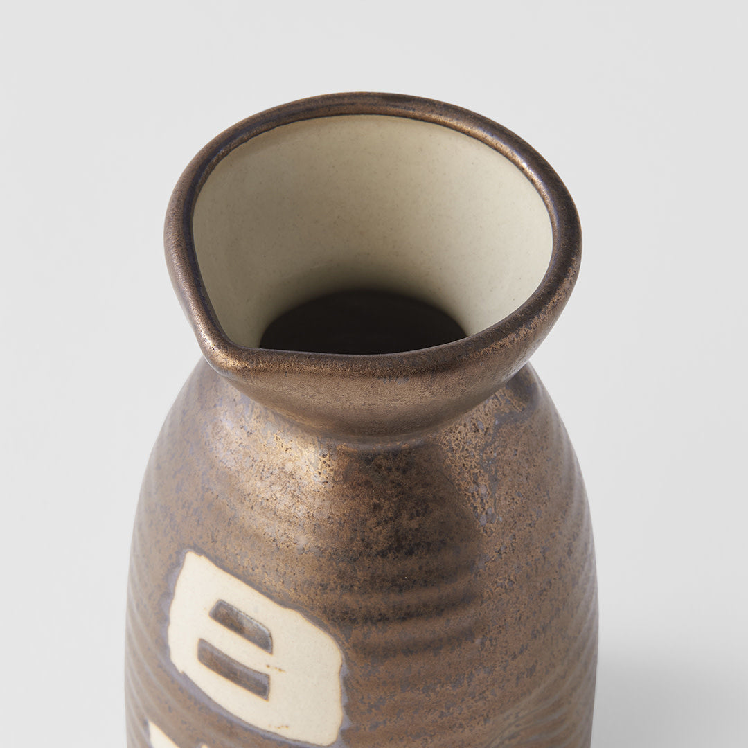 Sake Jug 8.4 cm, 400 ml  / Kanji Copper Glaze