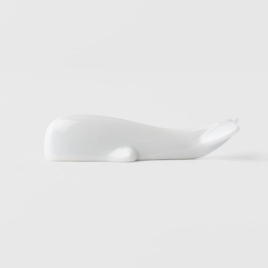 Small Whale Chopstick Rest / Pure White Glaze