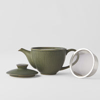 Teapot 400ml Ridged Matcha Glaze