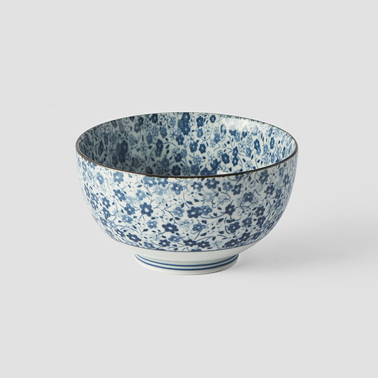 Bowl 13cm Blue Daisy Design - Made In Japan | Japanese Tableware
