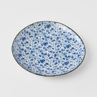 Side Plate Organic 19cm Blue Daisy Glaze