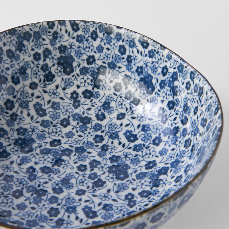 Bowl, 16.5 cm, 300 ml, Irregular, Blue Daisy Design