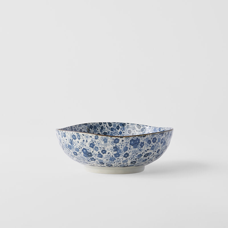 Bowl, 16.5 cm, 300 ml, Irregular, Blue Daisy Design