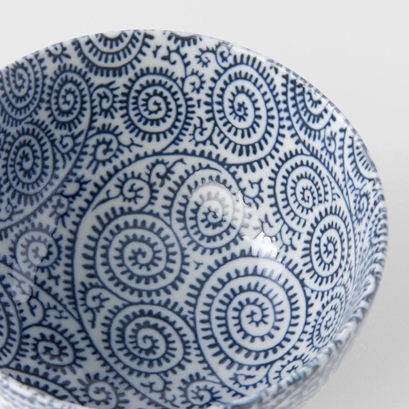 Small Bowl 13.5 cm, 400 ml / Blue Scroll Design