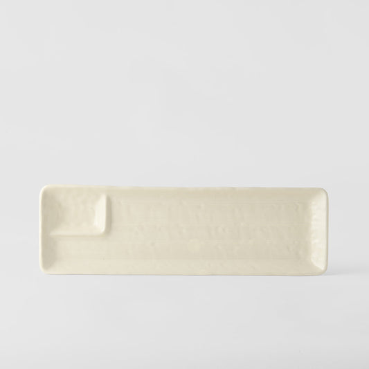 Dumpling Plate 33cm Ivory White Glaze