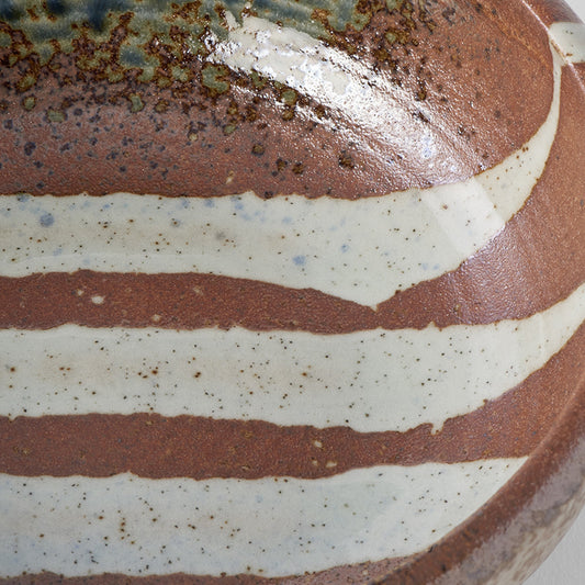 Thick Edge Bowl 23.7 cm, 1800 ml / Striped Earth Glaze