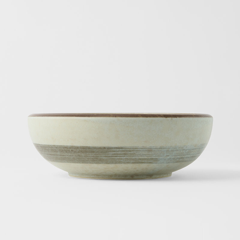 Thick Edge Bowl 23.7 cm, 1800 ml / Light Blue Blossom Glaze