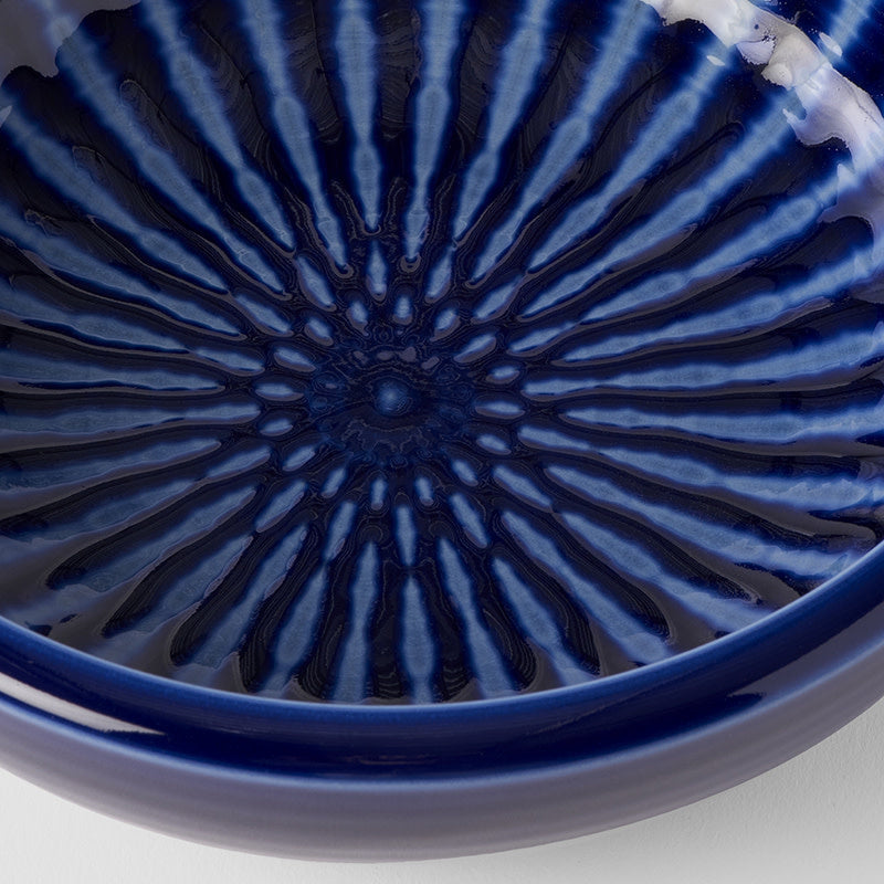 Thick Edge Bowl 24 cm, 1800 ml / Indigo Drip Glaze