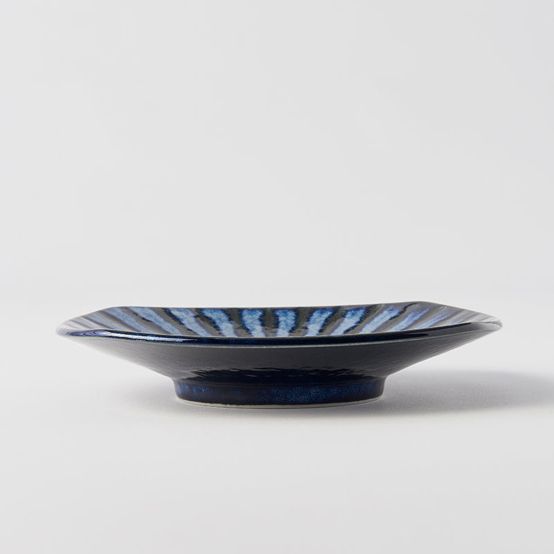 Plate Square 18 cm Indigo Drip Glaze