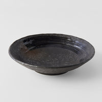 Pasta Bowl 24cm Black Brushstroke Glaze