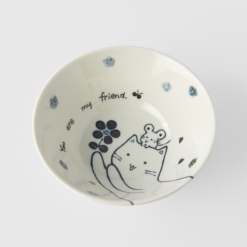 Rice Bowl 13.5 cm, 200 ml / Cat & Mouse Design