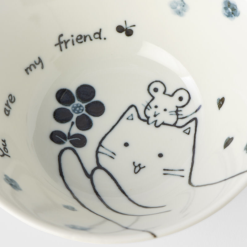 Rice Bowl 13.5 cm, 200 ml / Cat & Mouse Design