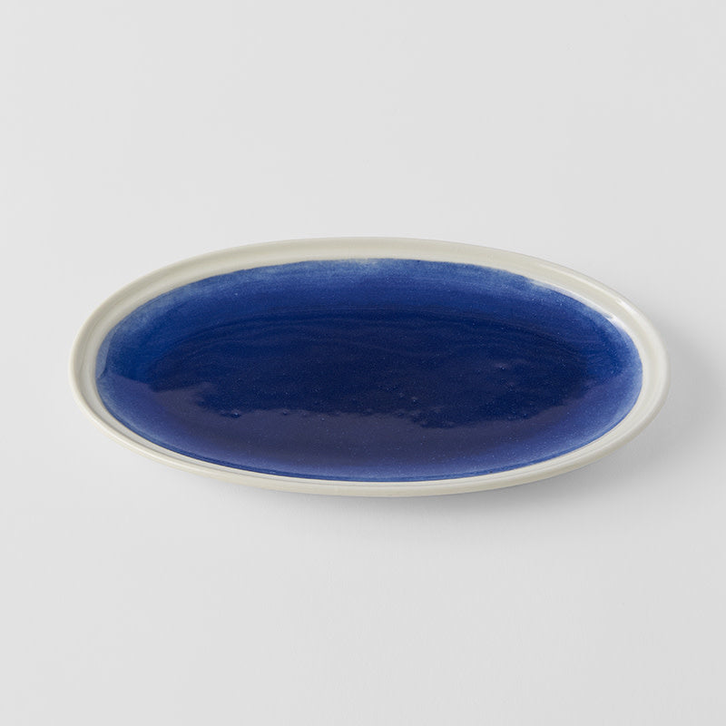 Oval Plate 22 cm / Ocean Blue Glaze