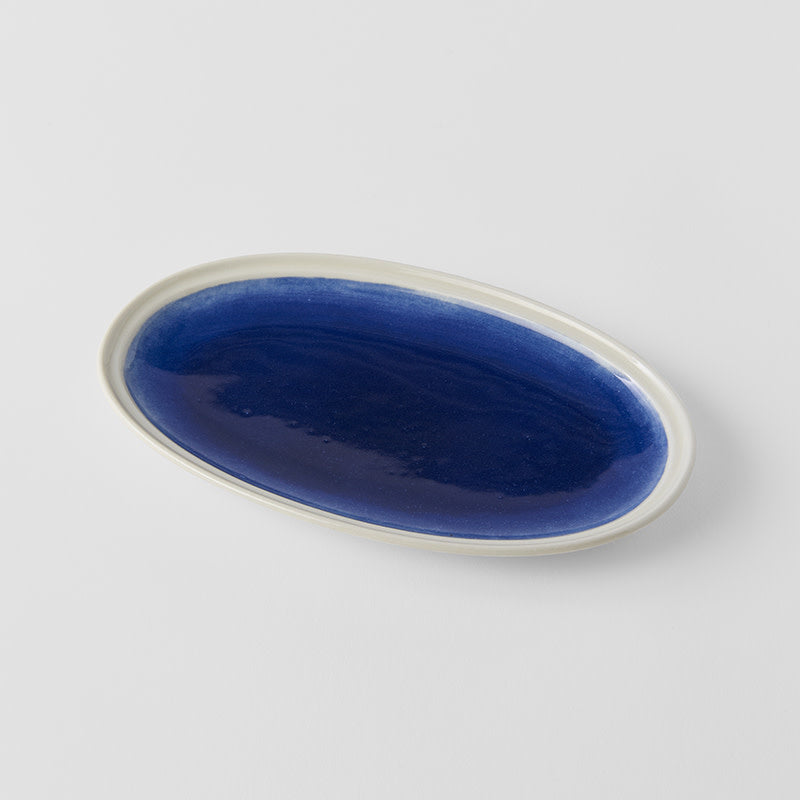 Oval Plate 22 cm / Ocean Blue Glaze