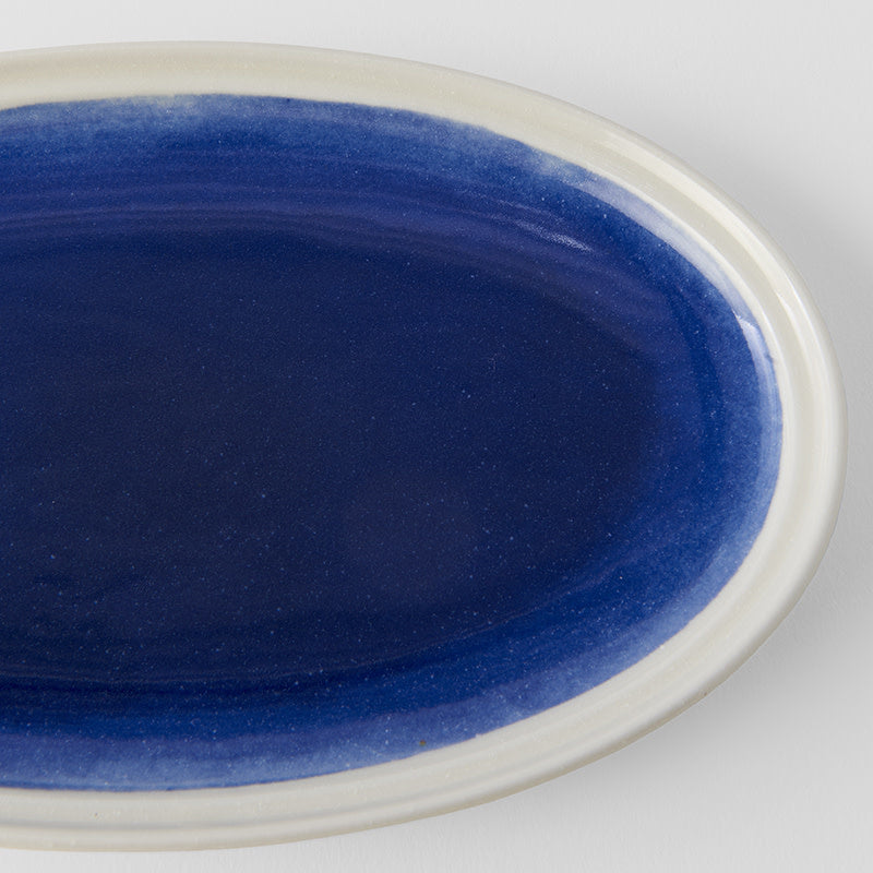 Oval Plate 22 cm / Ocean Blue Glaze