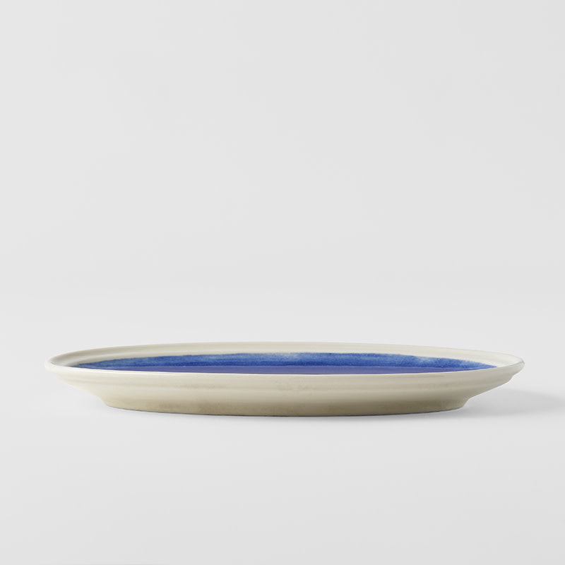 Oval Plate 22 cm / Ocean Blue Glaze