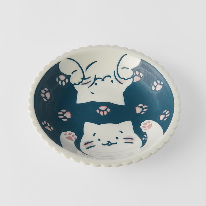 Shallow Bowl 21 cm, 400 ml / Paw Prints Cat Design