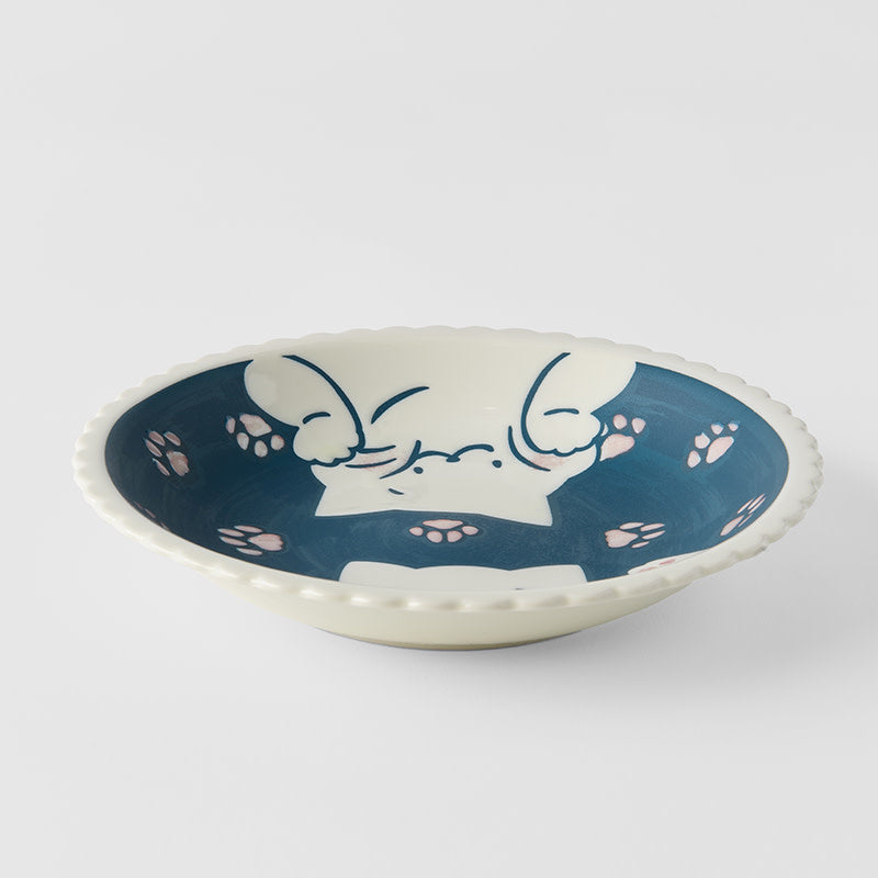 Shallow Bowl 21 cm, 400 ml / Paw Prints Cat Design