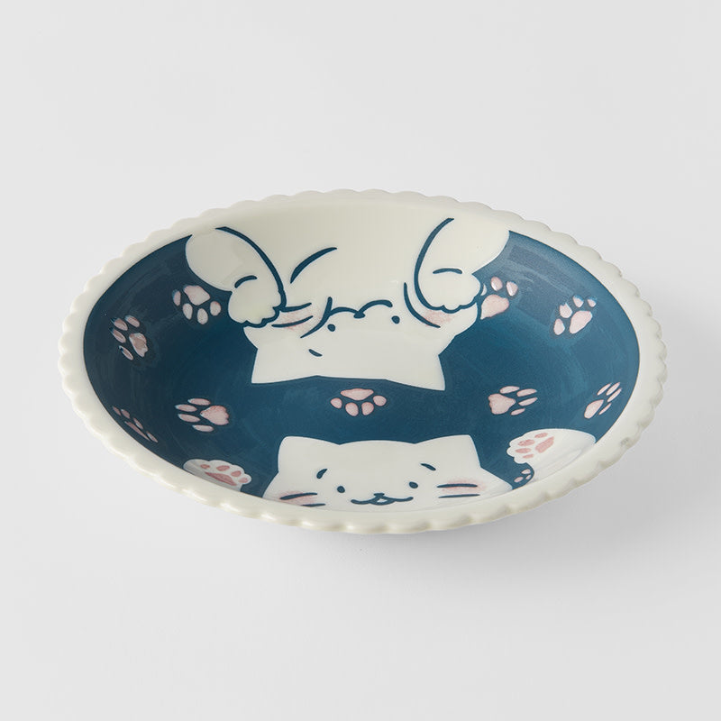 Shallow Bowl 21 cm, 400 ml / Paw Prints Cat Design