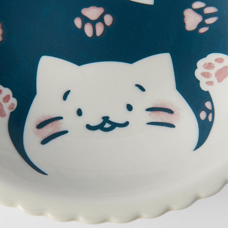 Shallow Bowl 21 cm, 400 ml / Paw Prints Cat Design