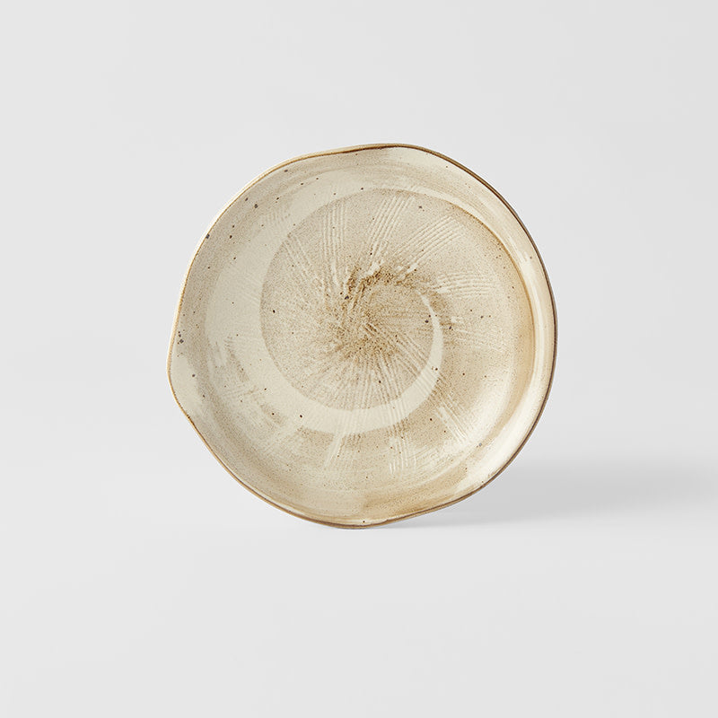 Organic Plate 17 cm / Spiral Sand Glaze