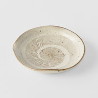 Organic Plate 13 cm / Spiral Sand Glaze