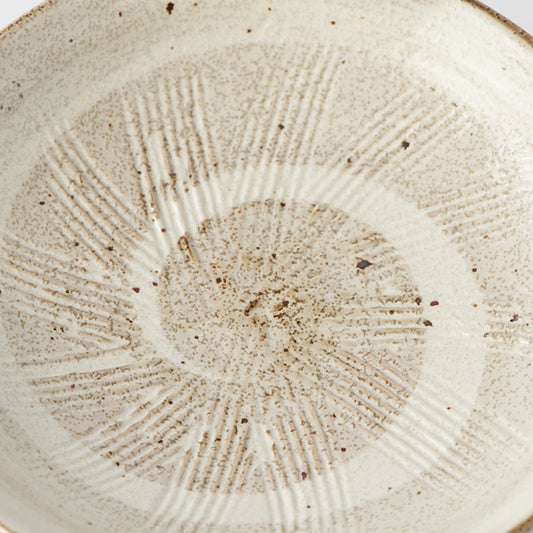 Organic Plate 13 cm / Spiral Sand Glaze