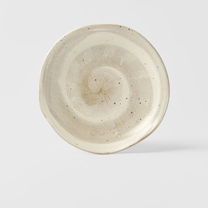 Organic Plate 25 cm / Spiral Sand Glaze