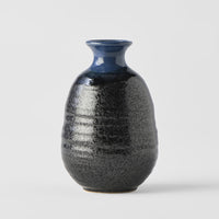 Sake Jug 280ml Black Bright Blue Drip Glaze