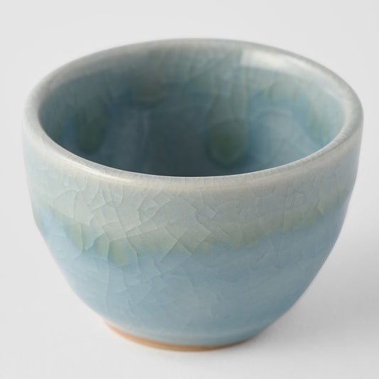 Sake Cup 4.3 cm, 40 ml / Crazed Blue Glaze