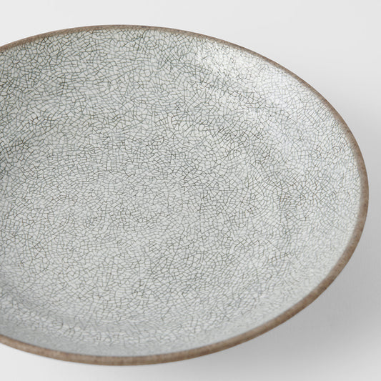 Open Shallow Bowl 23 cm, 500 ml / Crazed Grey Glaze