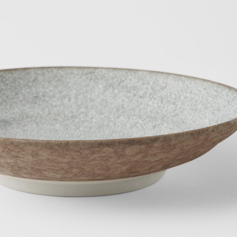 Pasta Bowl Flat 23cm Crazed Grey Glaze