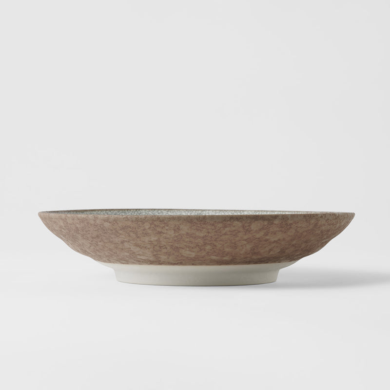Pasta Bowl Flat 23cm Crazed Grey Glaze