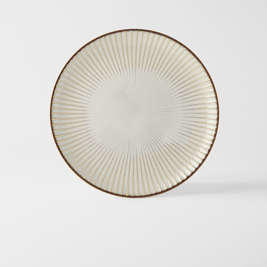 Dinner plate 23.5cm White Sendan glaze top view