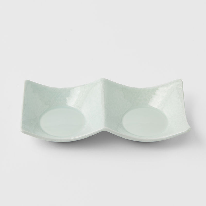 Two Section Sauce Dish 44 ml / Spearmint Glaze