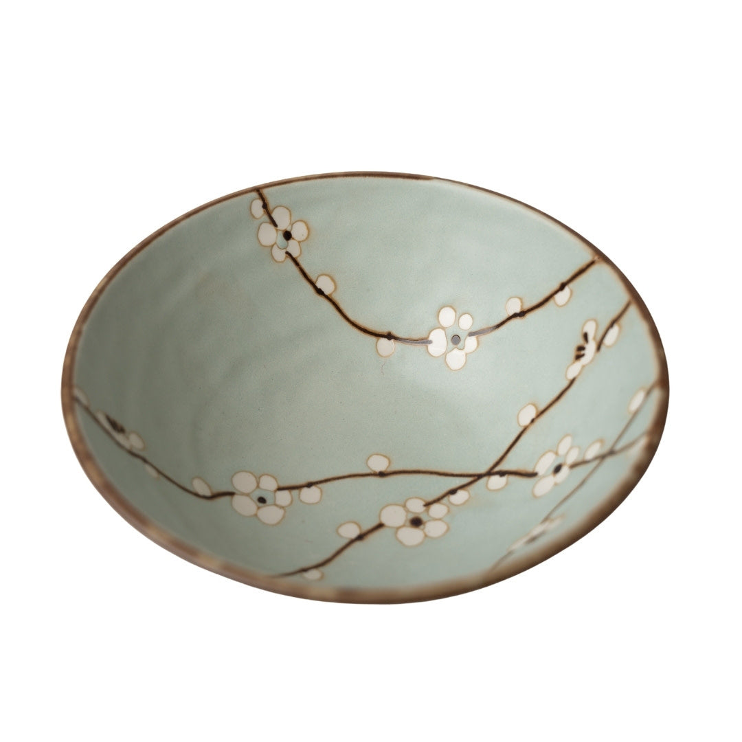 Udon Noodle Bowl 800 ml / Light Blue Blossom Glaze