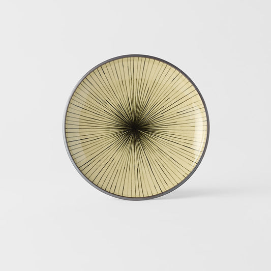 Side Plate 19.5cm Green Converging Line Glaze - Made In Japan | Japanese Tableware