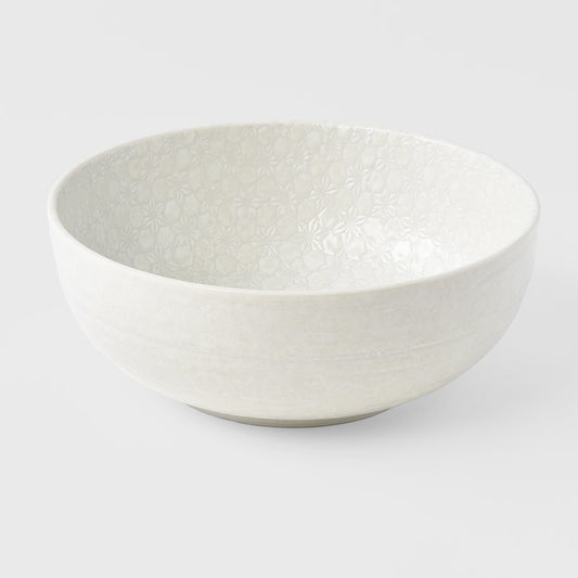 Serving Bowl 24cm White Star Glaze - Made In Japan | Japanese Tableware