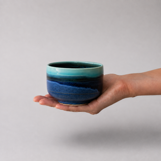 Matcha Tea Bowl 11.5cm Turquoise Drip