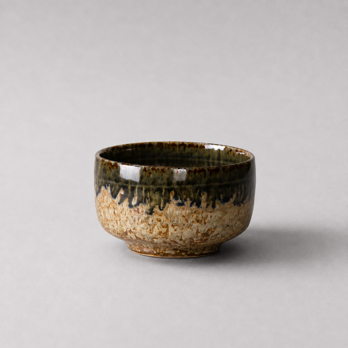 Matcha Tea Bowl 11.5cm Earth with Forest River