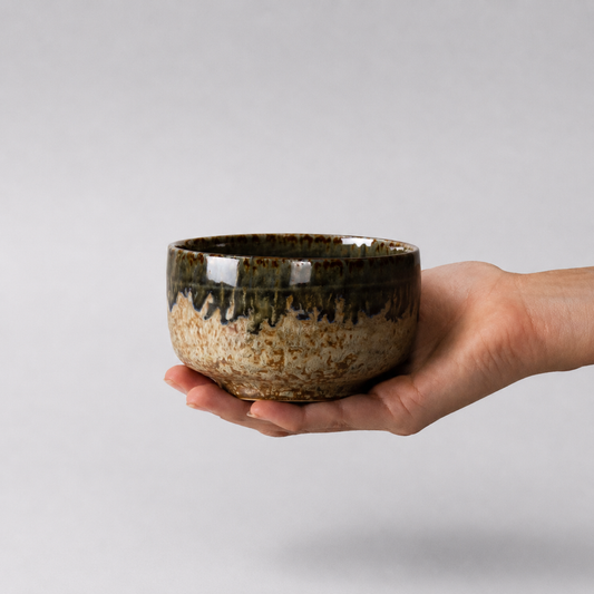 Matcha Tea Bowl 11.5cm Earth with Forest River