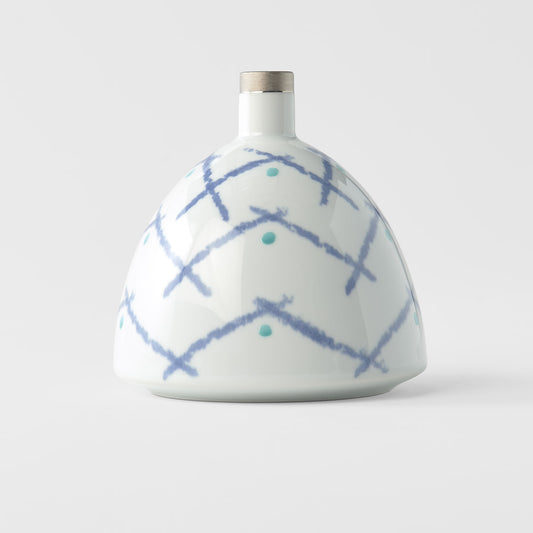 Dome Vase 12 cm, 300 ml  / Blue & White Design