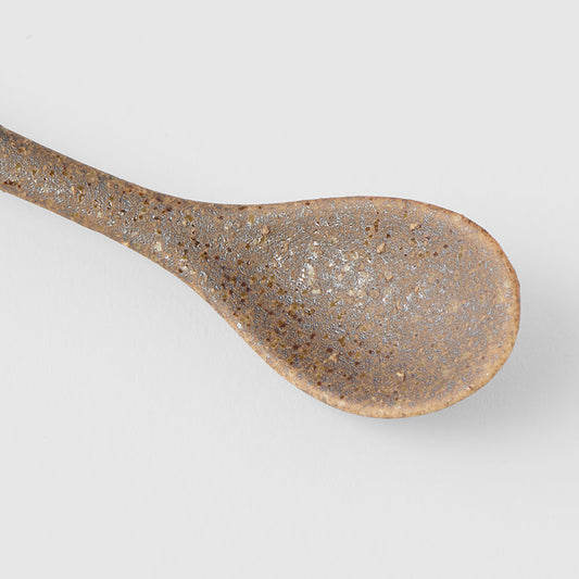 Small Bisque Spoon / Indigo Basketweave Design