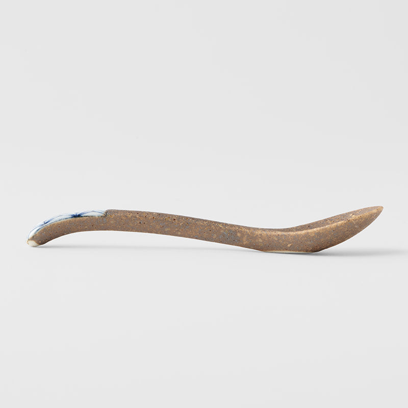 Small Bisque Spoon / Indigo Asanoha Design