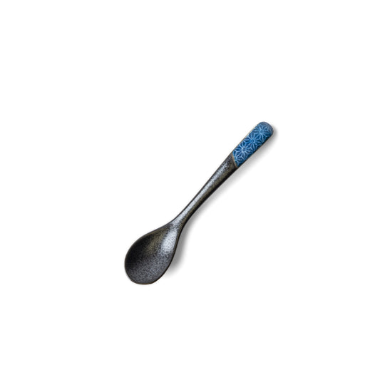 Small Black Spoon 12.5cm / Indigo Asanoha Design